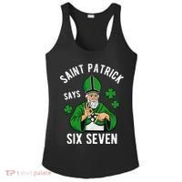 Saint Patrick Says Six Seven 6-7 Meme St Patrick's Day Ladies PosiCharge Competitor Racerback Tank thumb 0