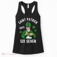 Saint Patrick Says Six Seven 6-7 Meme St Patrick's Day Women's Tank Top thumb 0