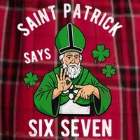 Saint Patrick Says Six Seven 6-7 Meme St Patrick's Day Men's Flannel Plaid Pajama Pants thumb 2