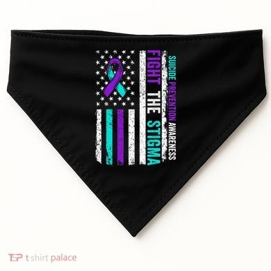 Suicide Prevention Support Fight Stigma Suicide Awareness USA-Made Doggie Bandana