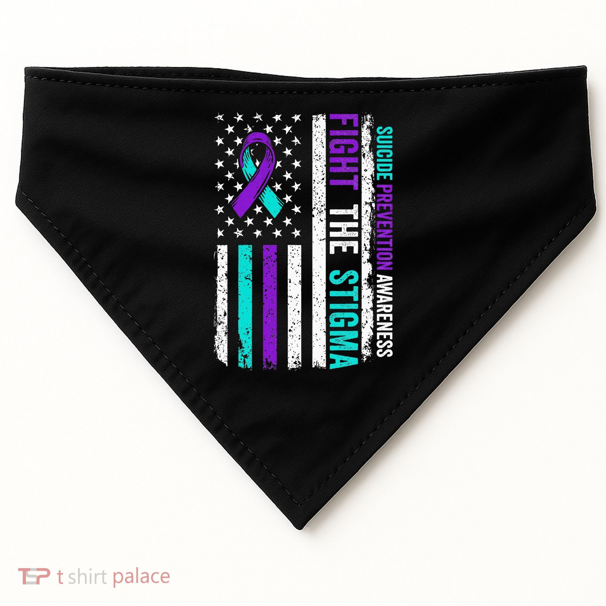 Suicide Prevention Support Fight Stigma Suicide Awareness USA-Made Doggie Bandana