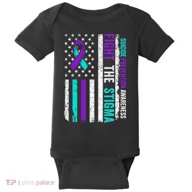 Suicide Prevention Support Fight Stigma Suicide Awareness Baby Bodysuit