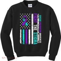Suicide Prevention Support Fight Stigma Suicide Awareness Kids Sweatshirt thumb 0