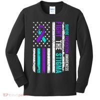Suicide Prevention Support Fight Stigma Suicide Awareness Kids Long Sleeve Shirt thumb 0
