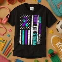 Suicide Prevention Support Fight Stigma Suicide Awareness Kids T-Shirt thumb 3