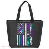 Suicide Prevention Support Fight Stigma Suicide Awareness Tote Bag thumb 0