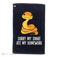 Snake Pet School Sorry, My Snake Ate Homework Golf Towel thumb 0