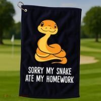 Snake Pet School Sorry, My Snake Ate Homework Golf Towel thumb 1