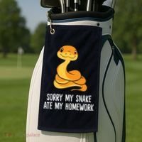 Snake Pet School Sorry, My Snake Ate Homework Golf Towel thumb 2