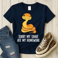 Snake Pet School Sorry, My Snake Ate Homework Women's T-Shirt thumb 3