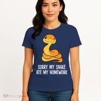 Snake Pet School Sorry, My Snake Ate Homework Women's T-Shirt thumb 4