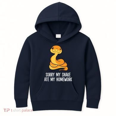 Snake Pet School Sorry, My Snake Ate Homework Kids Hoodie