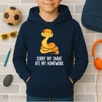 Snake Pet School Sorry, My Snake Ate Homework Kids Hoodie thumb 2