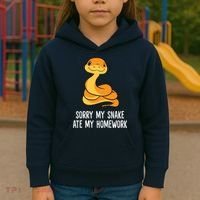 Snake Pet School Sorry, My Snake Ate Homework Kids Hoodie thumb 3