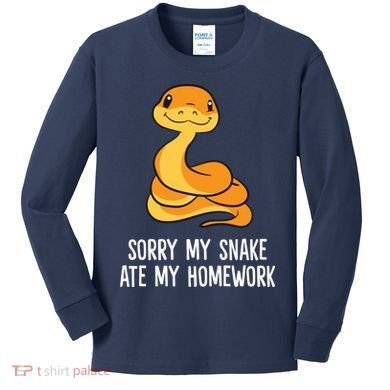 Snake Pet School Sorry, My Snake Ate Homework Kids Long Sleeve Shirt