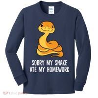 Snake Pet School Sorry, My Snake Ate Homework Kids Long Sleeve Shirt thumb 0