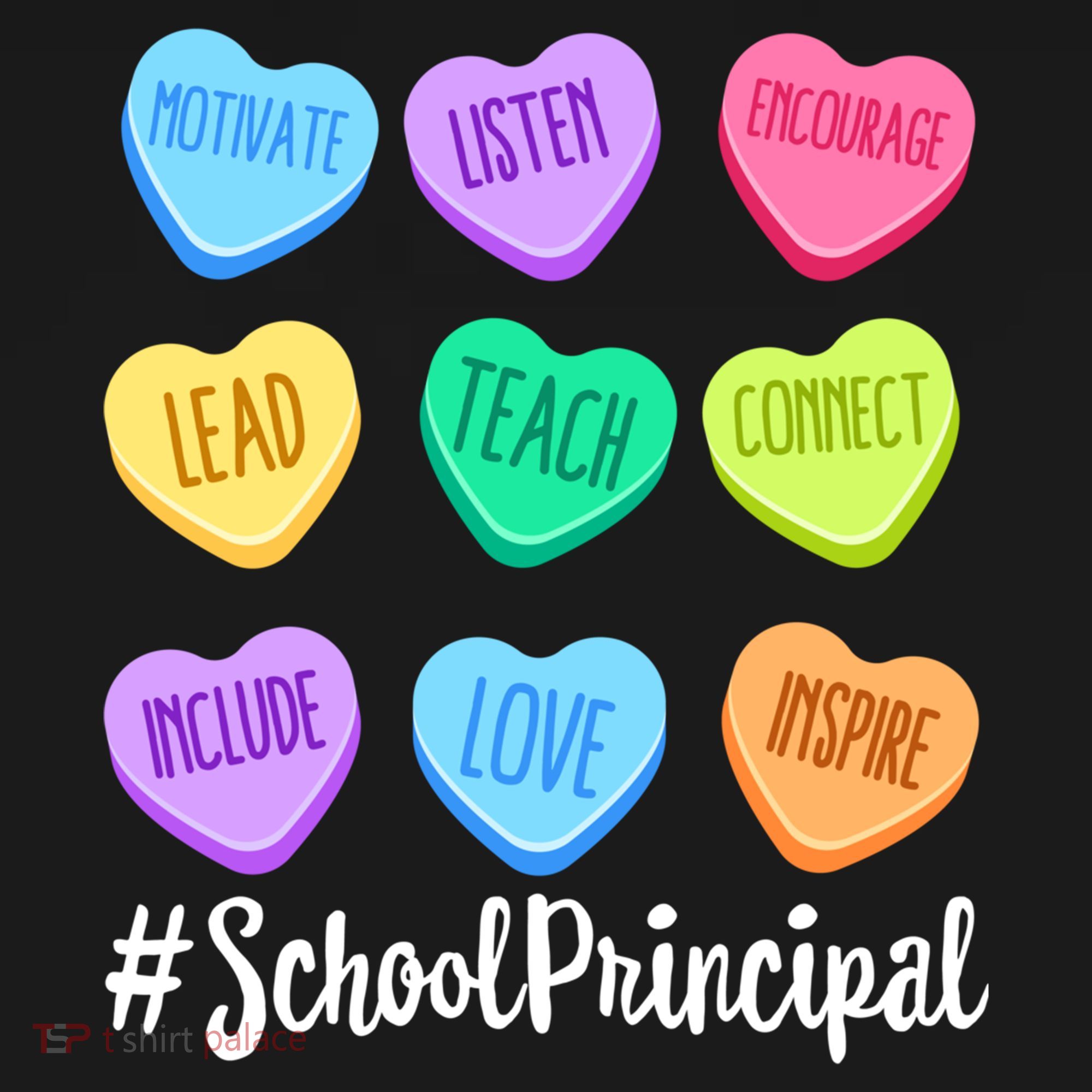 School Principal Staff Valentine's Day Pastel Candy Heart Gift Bucket Hat