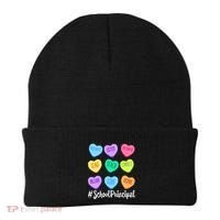 School Principal Staff Valentine's Day Pastel Candy Heart Gift Beanie thumb 0