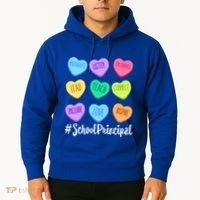 School Principal Staff Valentine's Day Pastel Candy Heart Gift Hoodie thumb 2