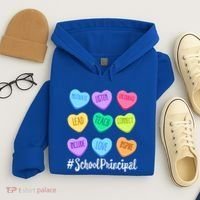 School Principal Staff Valentine's Day Pastel Candy Heart Gift Hoodie thumb 4