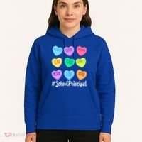 School Principal Staff Valentine's Day Pastel Candy Heart Gift Hoodie thumb 5