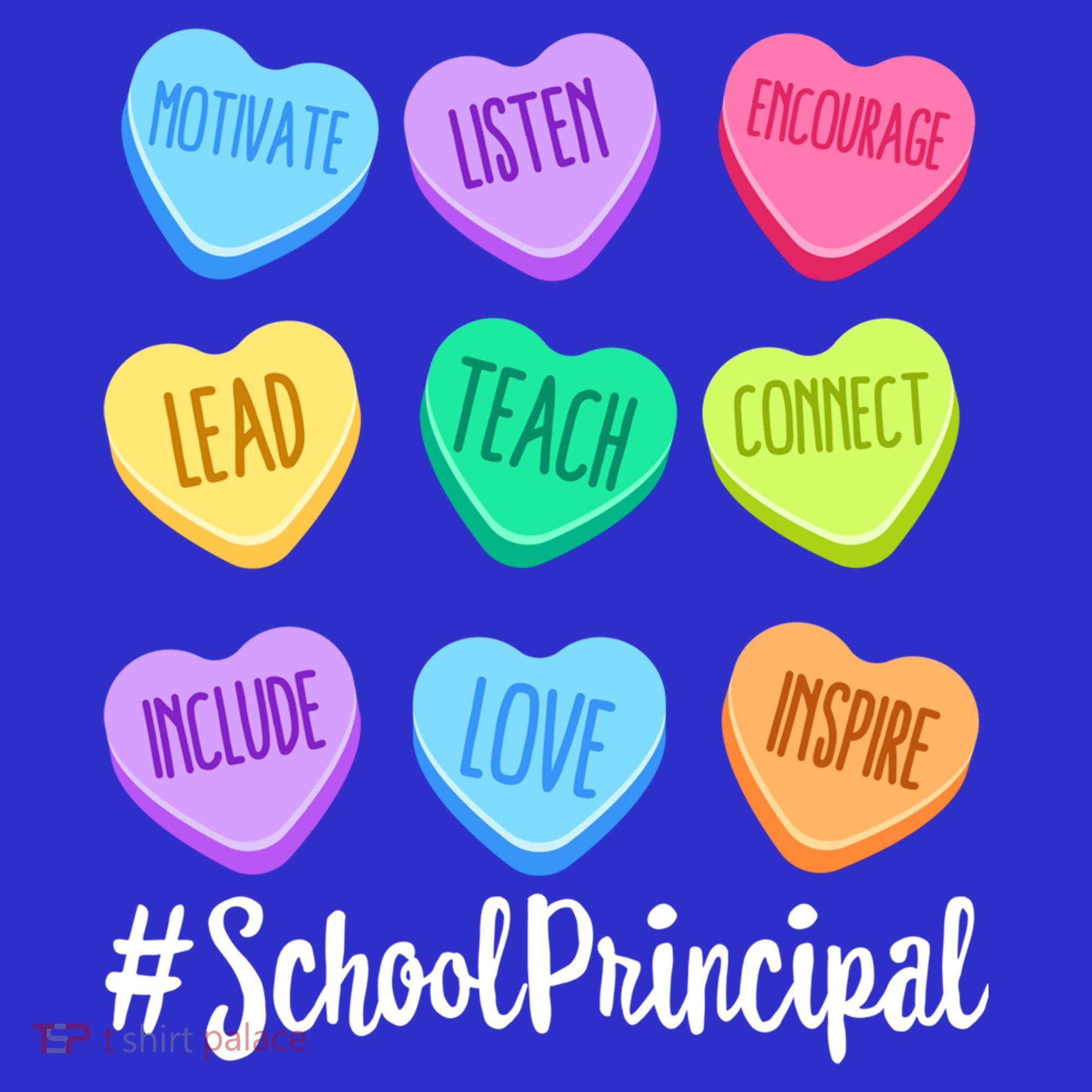 School Principal Staff Valentine's Day Pastel Candy Heart Gift Sweatshirt