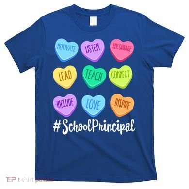 School Principal Staff Valentine's Day Pastel Candy Heart Gift T-Shirt