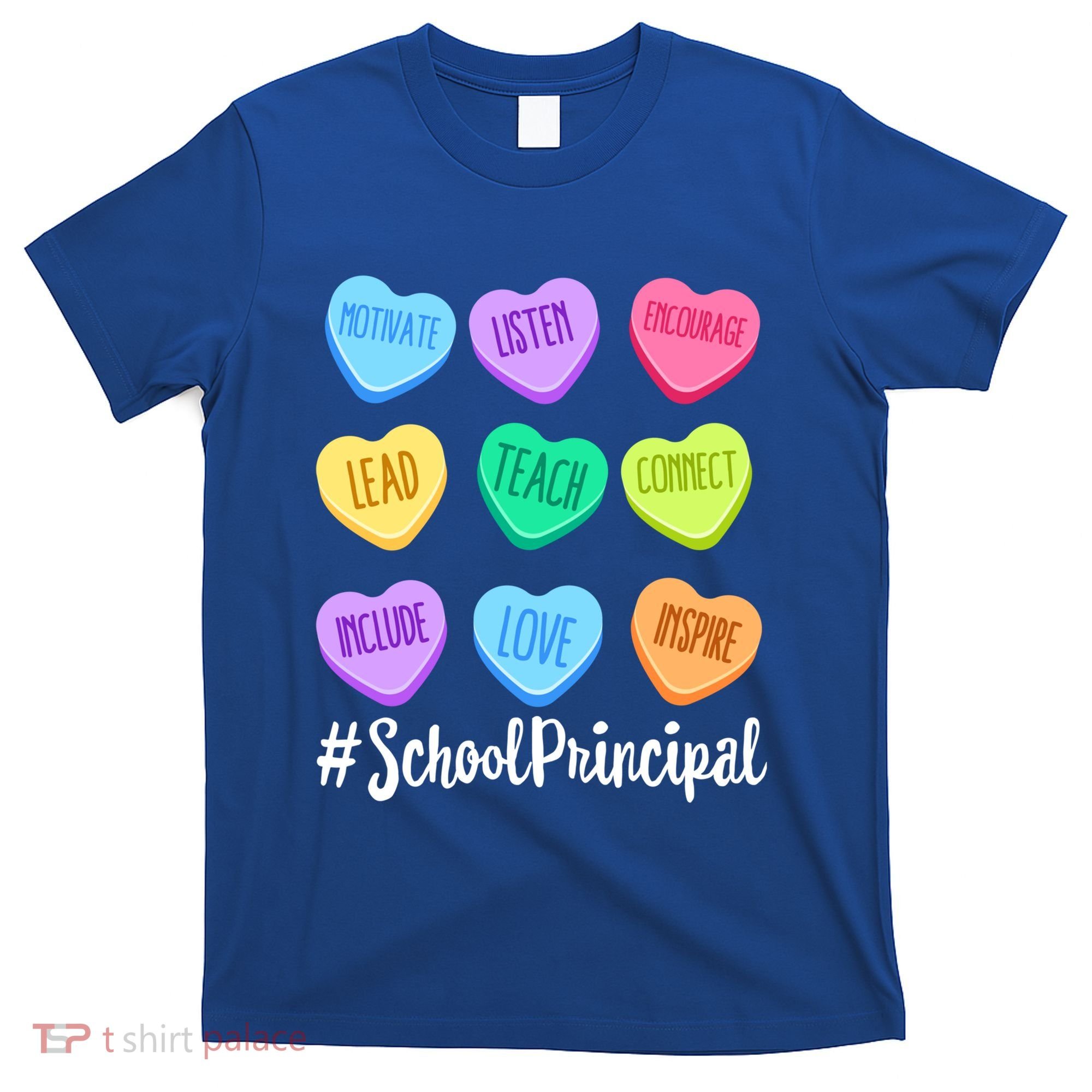 School Principal Staff Valentine's Day Pastel Candy Heart Gift T-Shirt