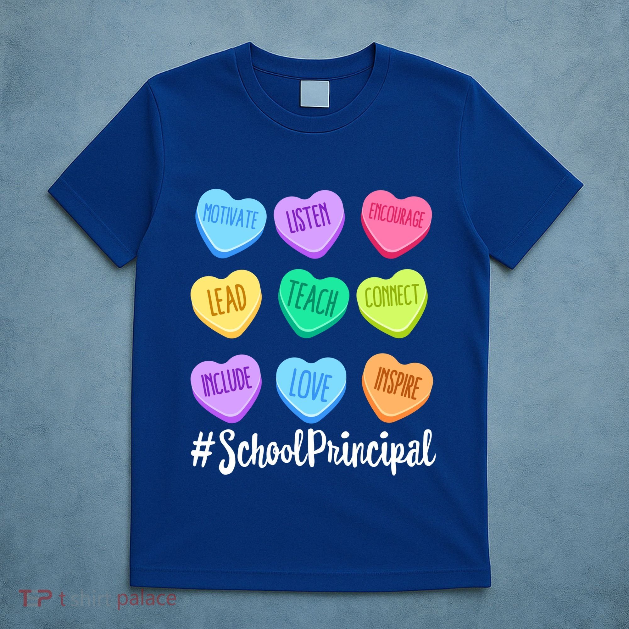 School Principal Staff Valentine's Day Pastel Candy Heart Gift T-Shirt