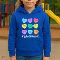 School Principal Staff Valentine's Day Pastel Candy Heart Gift Kids Hoodie thumb 3
