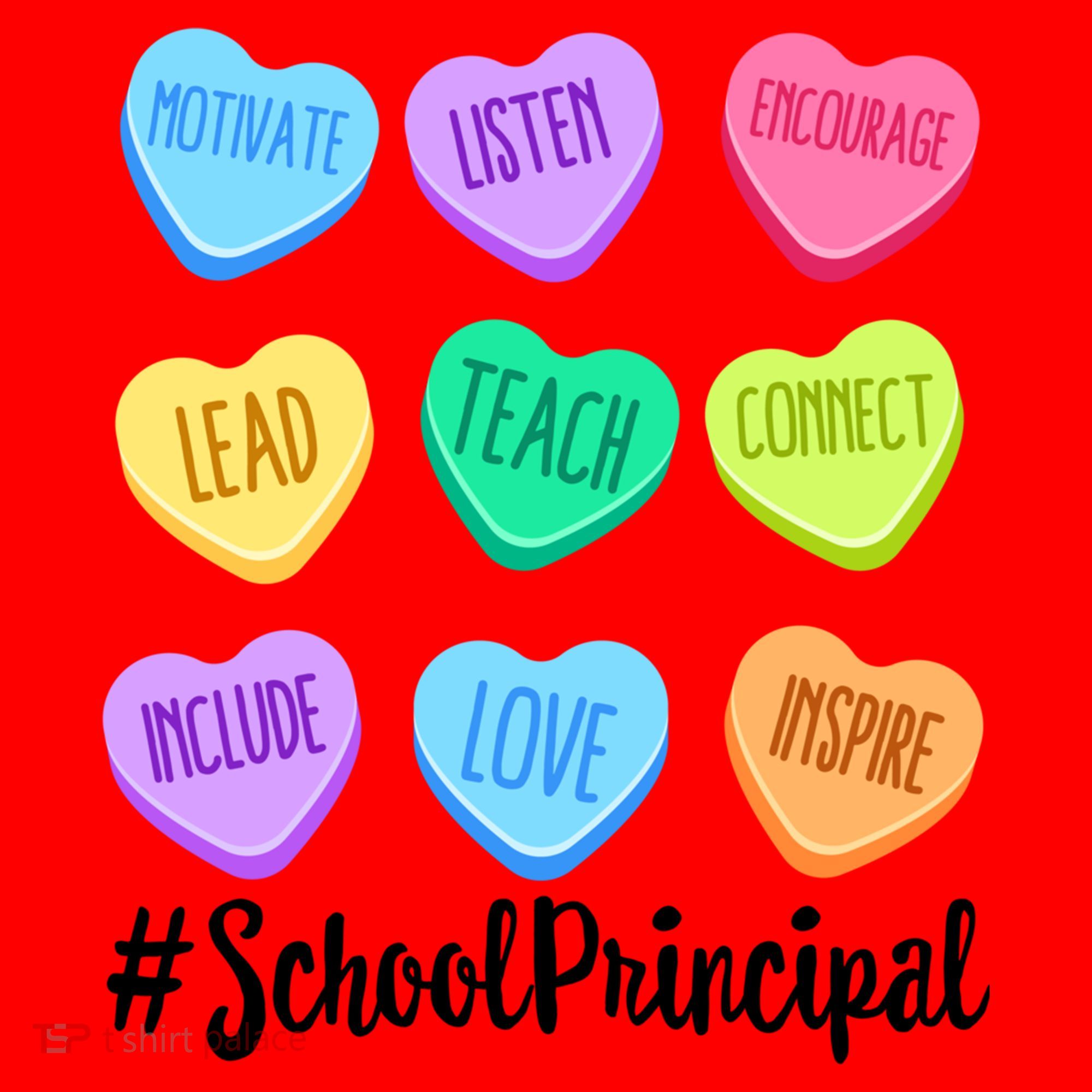 School Principal Staff Valentine's Day Pastel Candy Heart Gift Santa Hat