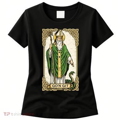 St Patrick Snake Gon Git Card Saint Pattys Vintage Women's T-Shirt
