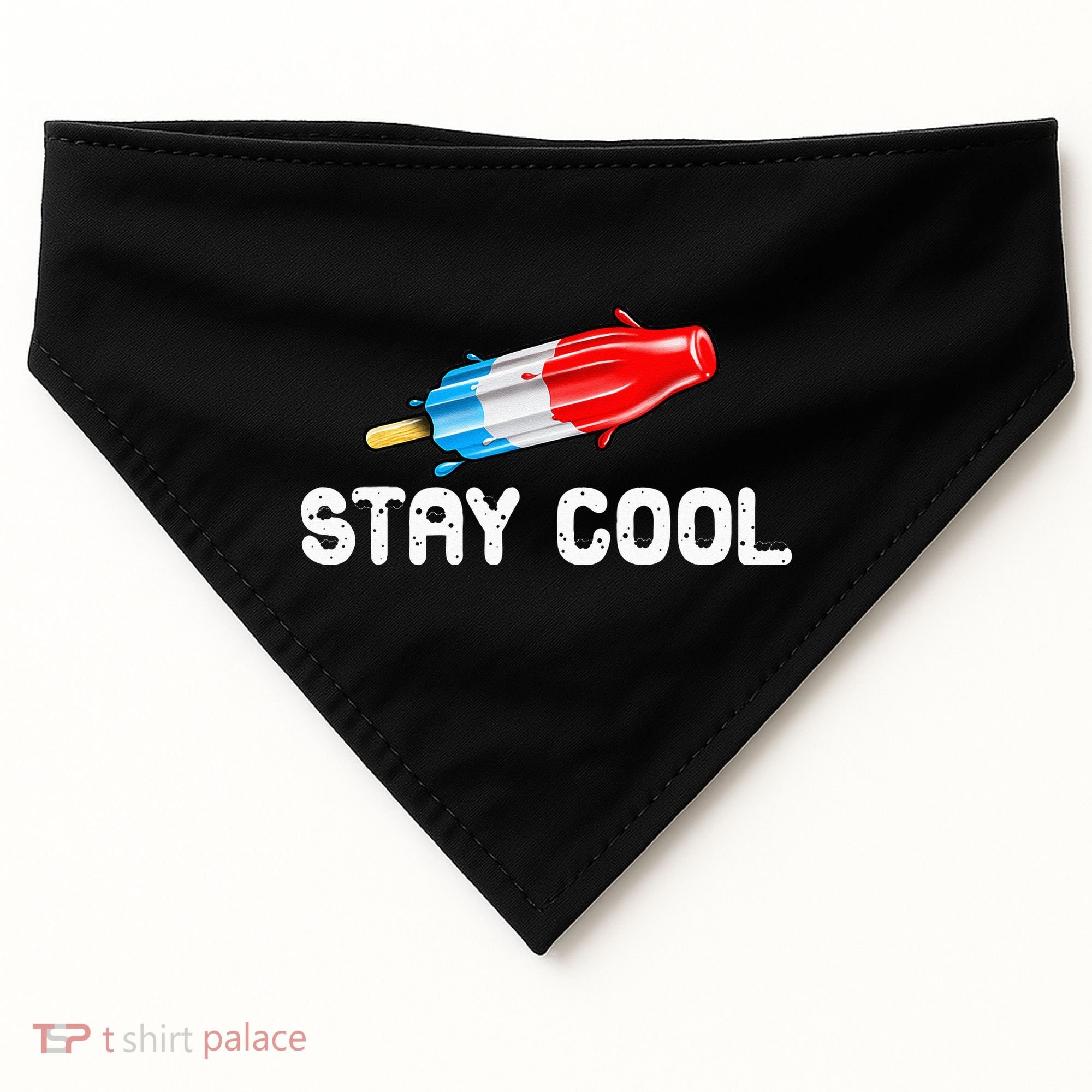 Summer Popsicle Stay Cool Funny Bomb Retro 80s Pop Gift USA-Made Doggie Bandana