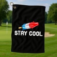 Summer Popsicle Stay Cool Funny Bomb Retro 80s Pop Gift Golf Towel thumb 1