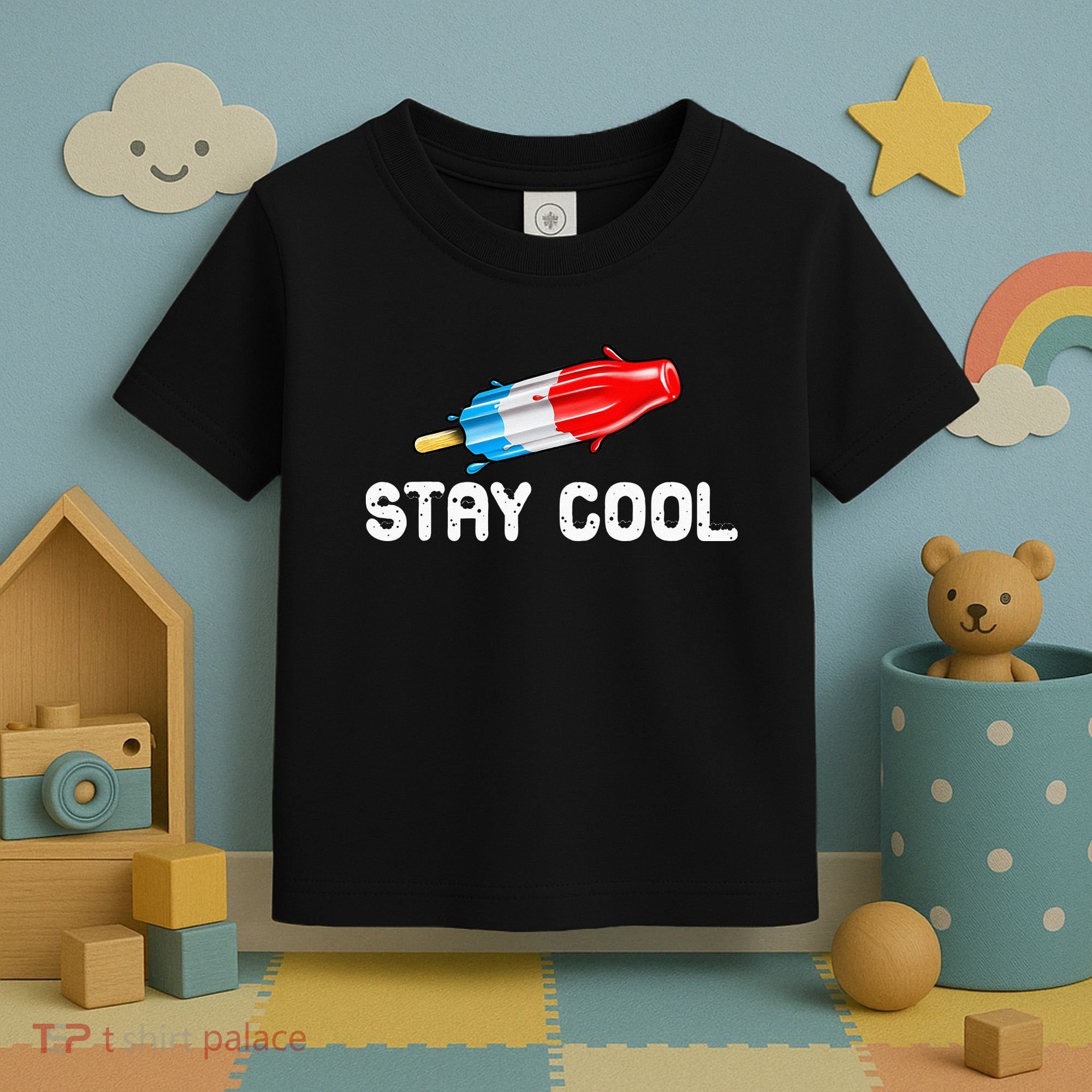 Summer Popsicle Stay Cool Funny Bomb Retro 80s Pop Gift Toddler T-Shirt