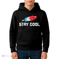 Summer Popsicle Stay Cool Funny Bomb Retro 80s Pop Gift Kids Hoodie thumb 4