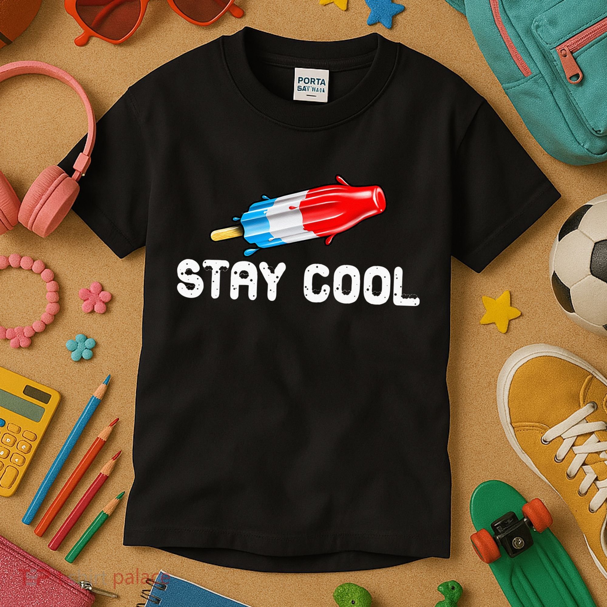 Summer Popsicle Stay Cool Funny Bomb Retro 80s Pop Gift Kids T-Shirt