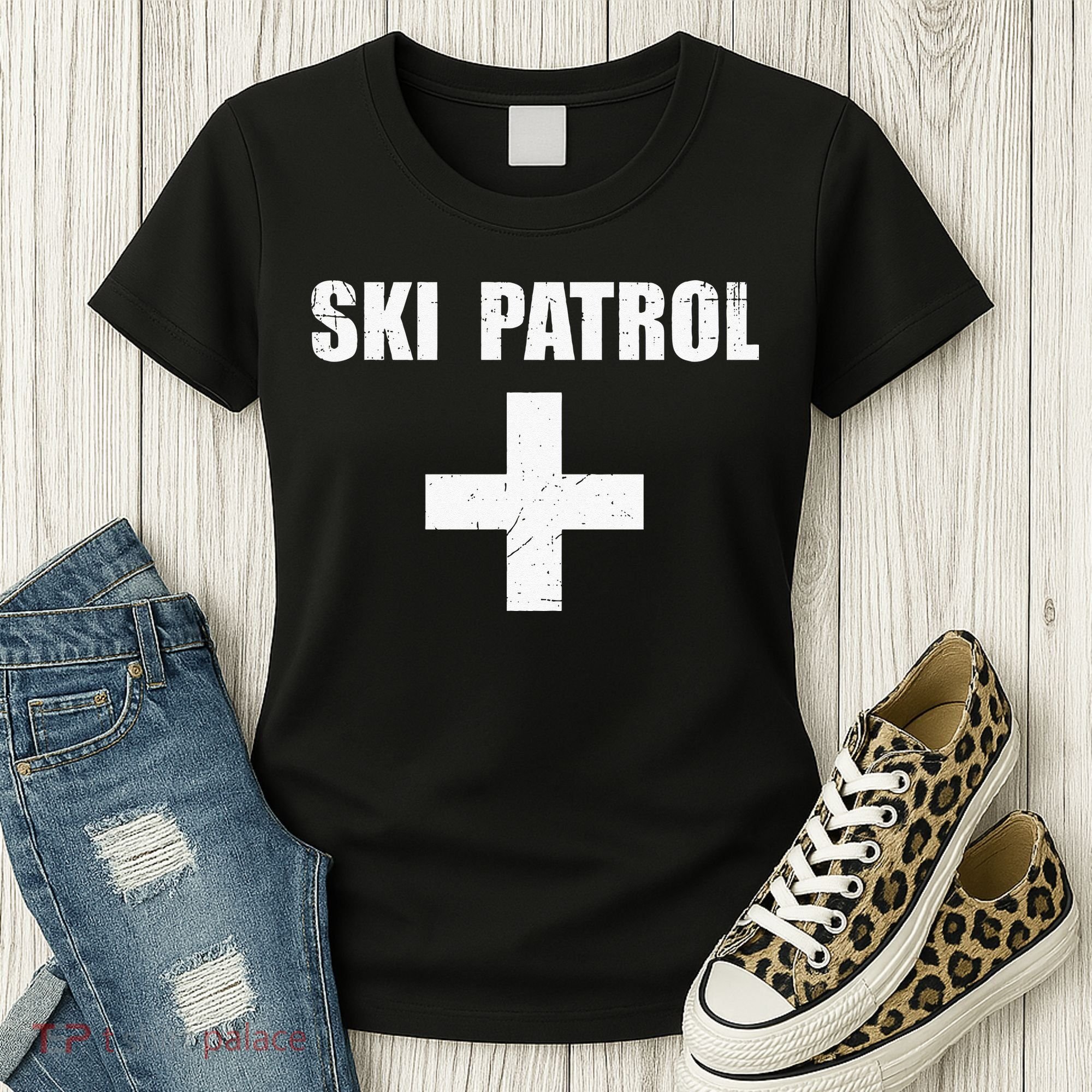 Ski Patrol Skiing First Aid Winter Hoodie Women's T-Shirt