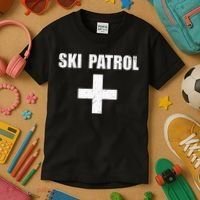 Ski Patrol Skiing First Aid Winter Hoodie Kids T-Shirt thumb 3