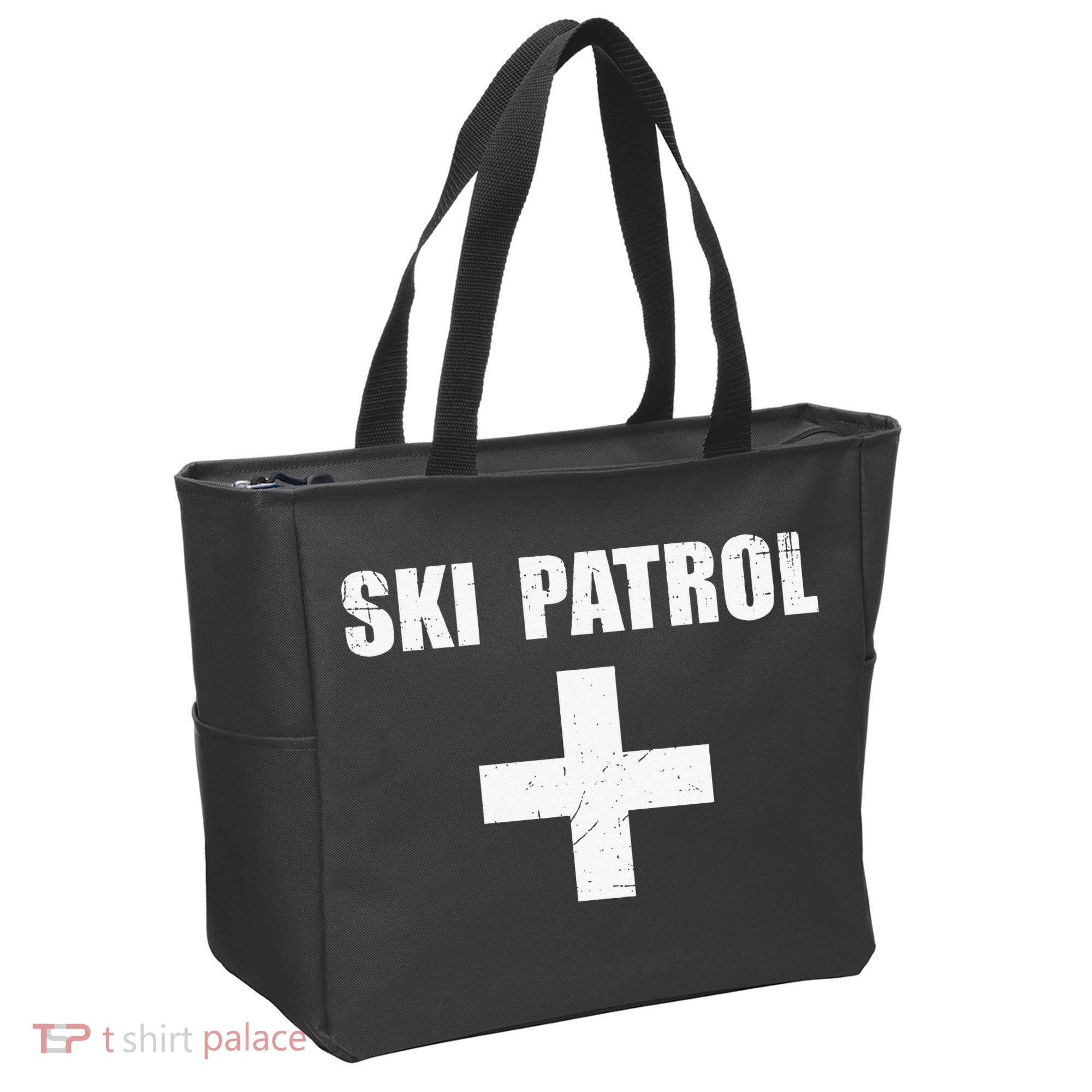 Ski Patrol Skiing First Aid Winter Hoodie Tote Bag