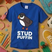 Stud Puffin Seabird Stuf Muffin Iceland Puffin Bird Meaningful Gift Kids T-Shirt thumb 3