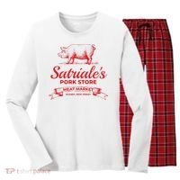 Satriale’S Pork Store Kearny New Jersey Women's Long Sleeve Flannel Pajama Set  thumb 0