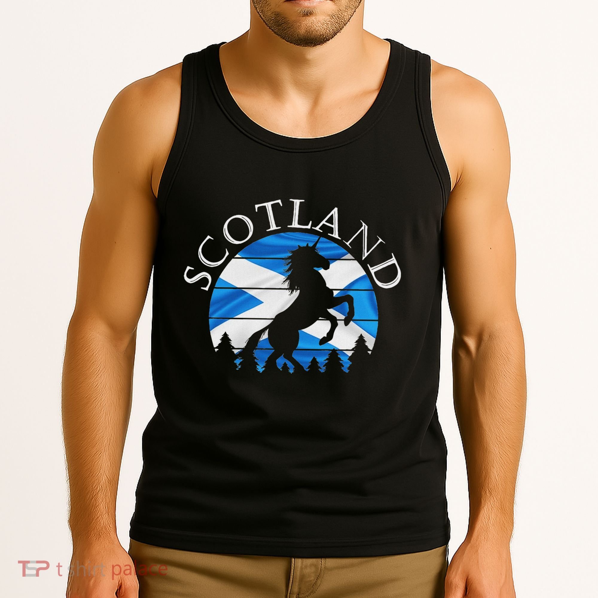 Scottish Pride Scotland Unicorn Scotland Flag Saltire Tank Top