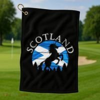 Scottish Pride Scotland Unicorn Scotland Flag Saltire Golf Towel thumb 1