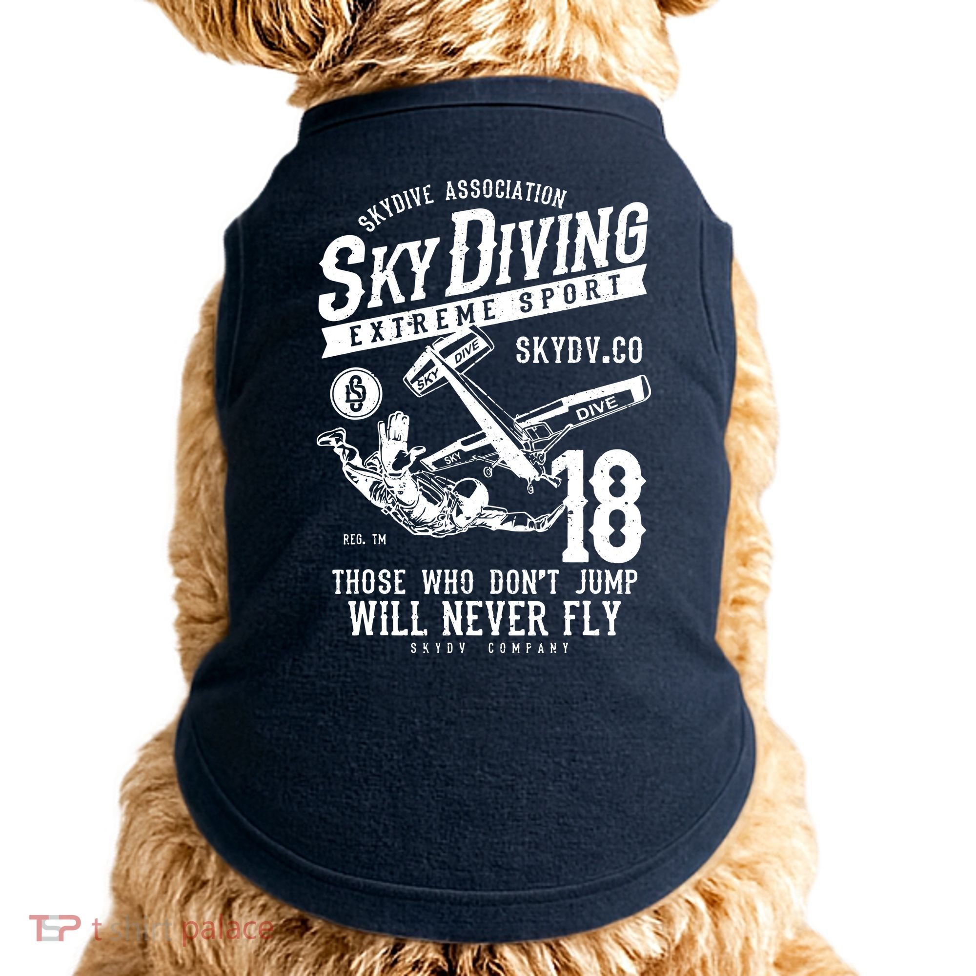 Skydiving Parachuting Skydive Tee Skydiver Doggie Tank