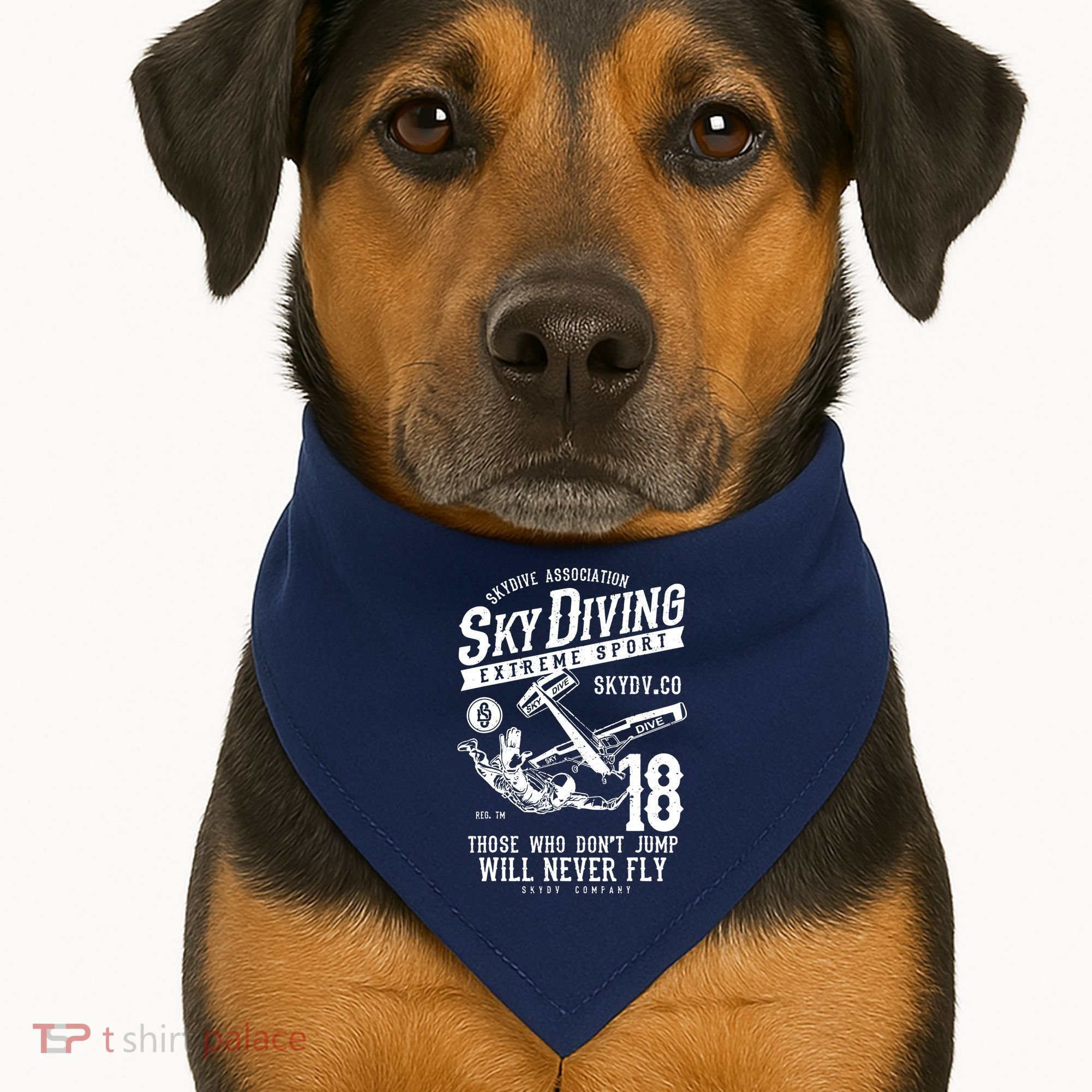 Skydiving Parachuting Skydive Tee Skydiver USA-Made Doggie Bandana
