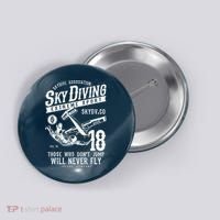 Skydiving Parachuting Skydive Tee Skydiver Button thumb 0