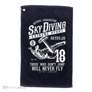 Skydiving Parachuting Skydive Tee Skydiver Golf Towel