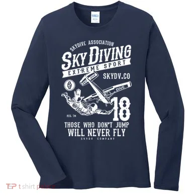 Skydiving Parachuting Skydive Tee Skydiver Women's Long Sleeve Shirt