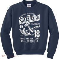 Skydiving Parachuting Skydive Tee Skydiver Kids Sweatshirt thumb 0